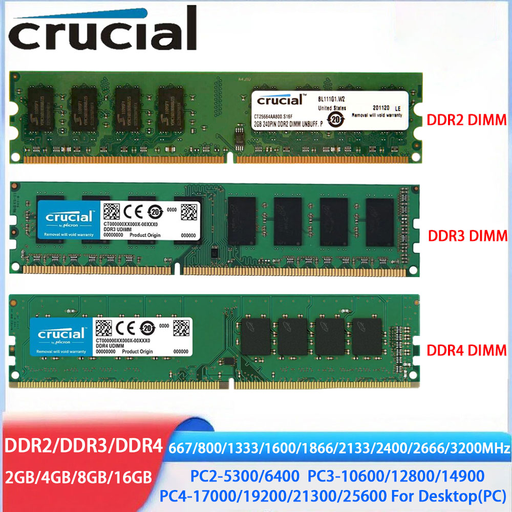 Ddr4 3200 16Gb - Memoria Crucial DDR4 DDR3 DDR2 2GB