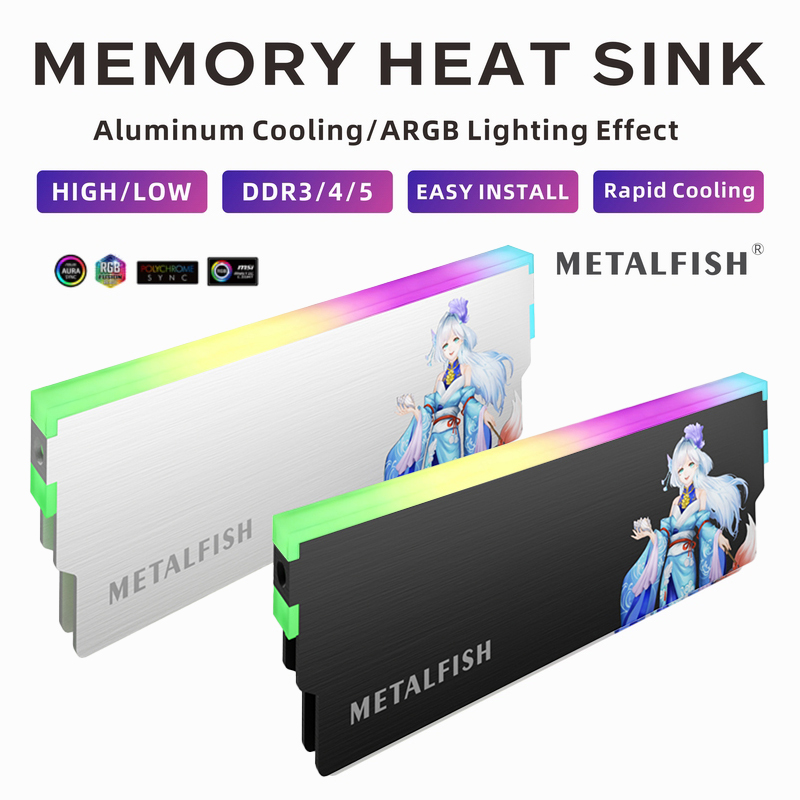 Ddr4 8Gb - Disipador de calor METALFISH DRAM 5V-3PIN
