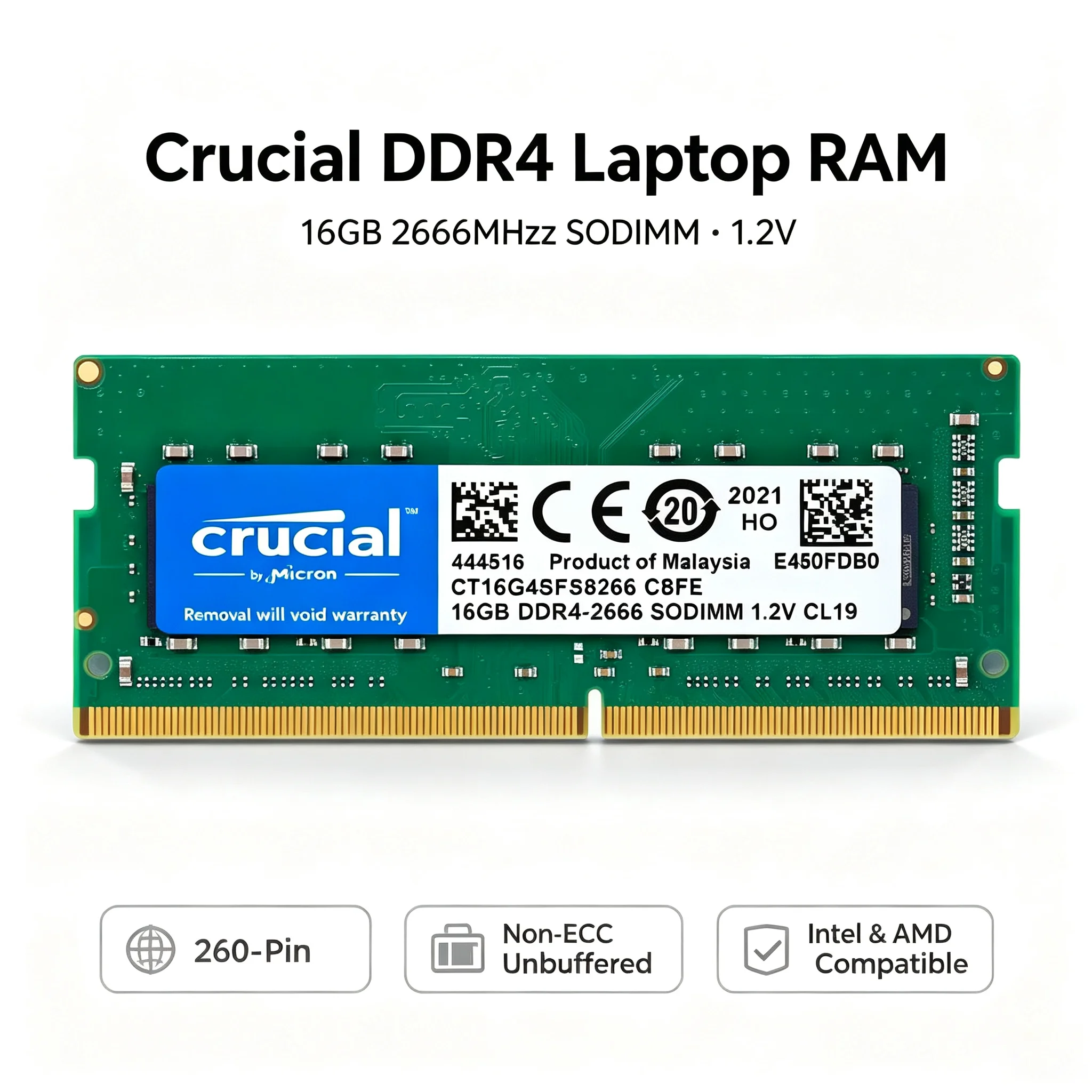 Crucial, 1 o 2 unidades, memor - Sodimm Ddr4 reseña y precio