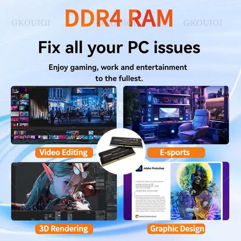Memoria RAM GKOUIOI DDR4 de 4G - Sodimm Ddr4 reseña y precio